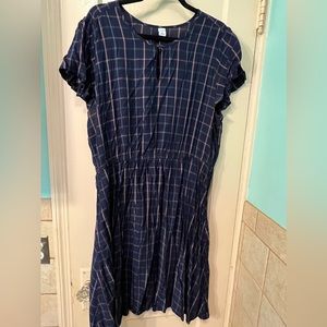 Blue and pink plaid dress